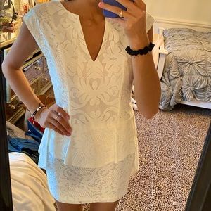 BCBGMAXAZRIA Isabel Draped Side Peplum Dress